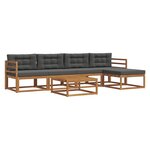 vidaXL Ensemble de canapés d'extérieur 6 Pièces Naturel et Anthracite