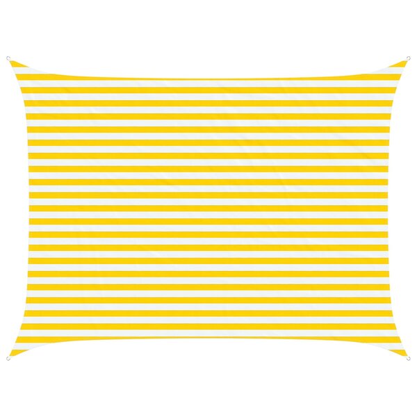 vidaXL Voile d'ombre Jaune et blanc 3 x 4 m 100   polyester Oxford