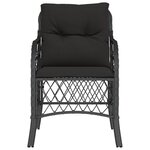 vidaXL Chaises de jardin avec coussins lot de 2 noir résine tressée