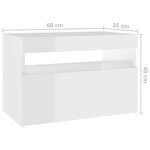 vidaXL Meuble TV avec lumières LED blanc brillant 60x35x40 cm