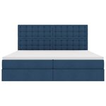 vidaXL Lit de rangement LED avec matelas Bleu 200 x 200 cm Tissu