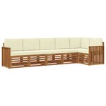 vidaXL Ensemble de canapés d'extérieur 6 pc Naturel et Crème Polyester