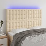 vidaXL Tête de lit à LED Crème 144x5x118/128 cm Tissu