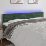 vidaXL Tête de lit à LED Vert foncé 160x5x78/88 cm Velours
