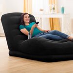 Intex Chaise longue grande gonflable Noir Similicuir