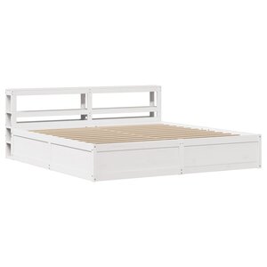 vidaXL Cadre de lit et tête de lit blanc 180x200 cm bois de pin massif