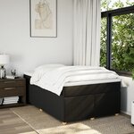 vidaXL Sommier à lattes de lit avec matelas Noir 120x200 cm Tissu