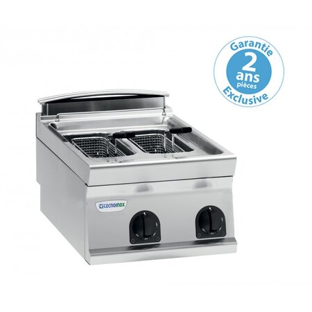 Friteuse electrique - 2 x 8 litres - commandes mécaniques -  gamme 700 - tecnoinox -  - inox16 800x700x280mm