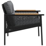 vidaXL Chaises de jardin avec coussins lot de 2 noir acier