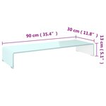 vidaXL Meuble TV/Support pour moniteur 90x30x13 cm verre vert