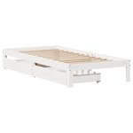 vidaXL Cadre de lit avec tiroirs sans matelas blanc 90x200 cm