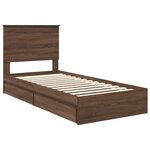 vidaXL Lit de Rangement Chêne brun 100 x 200 cm Bois d'ingénierie