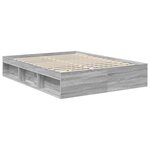 vidaXL Cadre de lit avec matelas Gris Sonoma 150 x 200 cm Pin massif