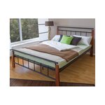 Design metal lit double 140 x 200 cadre de lit lattes bois neuf