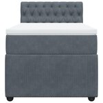 vidaXL Sommier à lattes de lit et matelas Gris foncé 90x200 cm Velours