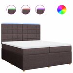 vidaXL Sommier à lattes de lit avec matelas Marron foncé 200x200 cm