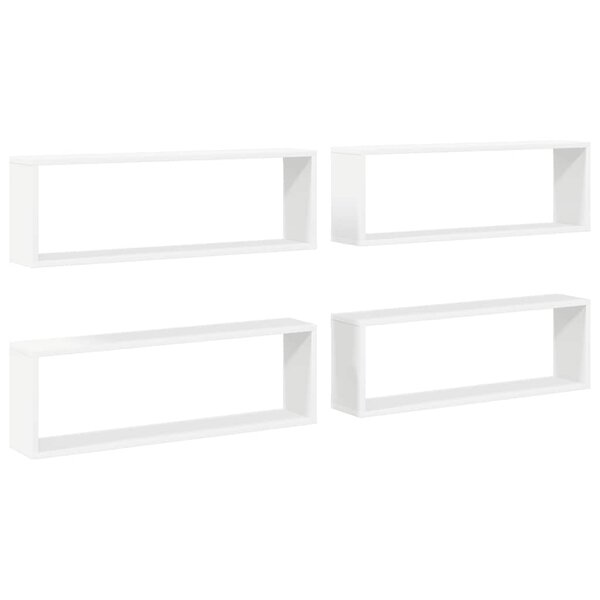 vidaXL Étagères cube murales 4Pièces Blanc 80x15x26 5cm bois d'ingénierie
