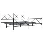 vidaXL Cadre de lit métal avec tête de lit/pied de lit noir 193x203 cm