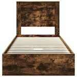 vidaXL Lit de Rangement Chêne fumé 90 x 190 cm Bois d'ingénierie