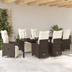 vidaXL Ensemble de salle à manger pour jardin 7 Pièces Marron Poly rotin