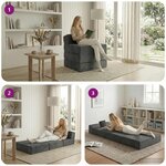 vidaXL Canapé-lit pliable Gris foncé 200 x 70 x 15 cm Velours