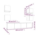 vidaXL Ensemble de meubles TV 6 Pièces Chêne fumé Bois d'ingénierie