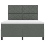 vidaXL Lit à ressorts avec matelas Gris foncé 160 x 200 cm tissu