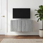 vidaXL Meuble TV mural 59 5 x 41 x 30 cm Sonoma gris Bois d'ingénierie