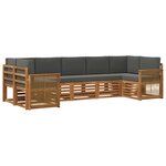 vidaXL Ensemble de canapés d'extérieur 6 pc Naturel et Anthracite