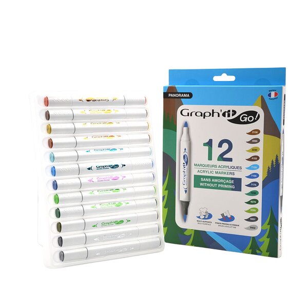graph'it go set de 12 marqueurs acrylique