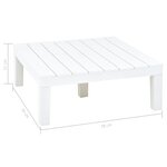 Vidaxl table de jardin blanc 78x78x31 cm plastique
