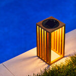 Lanterne solaire décorative chennai bois clair bois naturel h30cm