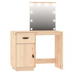 vidaXL Ensemble de coiffeuse avec LED Bois de pin solide