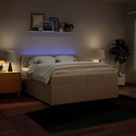 vidaXL Sommier à lattes de lit avec matelas Crème 200x200 cm Tissu