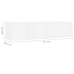 vidaXL Étagère murale à CD Blanc 75x18x18 cm Bois d'ingénierie