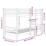 vidaXL Lit superposé sans matelas blanc 80x200 cm bois de pin massif