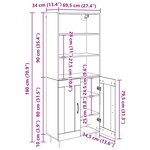vidaXL Haut Armoire Bois Ancien 69 5 x 34 x 180 cm Bois d'ingénierie