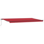vidaXL Auvent Rétractable Rouge 600 × 350 cm Tissu et Aluminium