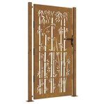vidaXL Portail de jardin 105x180 cm acier corten design de bambou