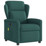 vidaXL Fauteuil de massage inclinable électrique Vert foncé Tissu