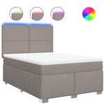vidaXL Sommier à lattes de lit avec matelas Taupe 140x190 cm Tissu
