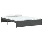 vidaXL Cadre de lit sans matelas gris bois massif 140x200 cm