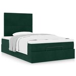 vidaXL Cadre de lit ottoman avec matelas vert foncé 120x190 cm velours