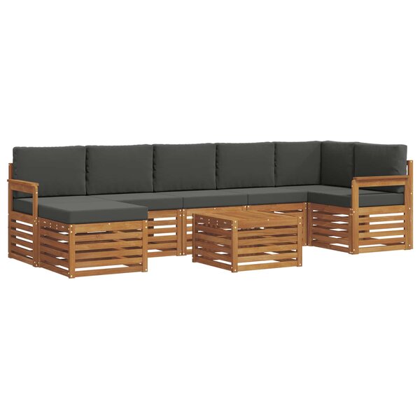 vidaXL Ensemble de canapés d'extérieur 8 Pièces Naturel et Anthracite