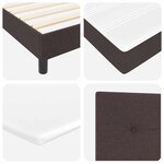 vidaXL Lit boxspring avec matelas Marron foncé 180 x 200 cm tissu