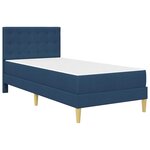 vidaXL Cadre de lit avec matelas Bleu 90 x 200 cm tissu