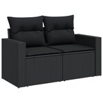 vidaXL Salon de jardin avec coussins 13 Pièces noir résine tressée