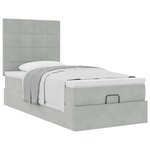 vidaXL Cadre de lit ottoman et matelas gris clair 90x190 cm velours