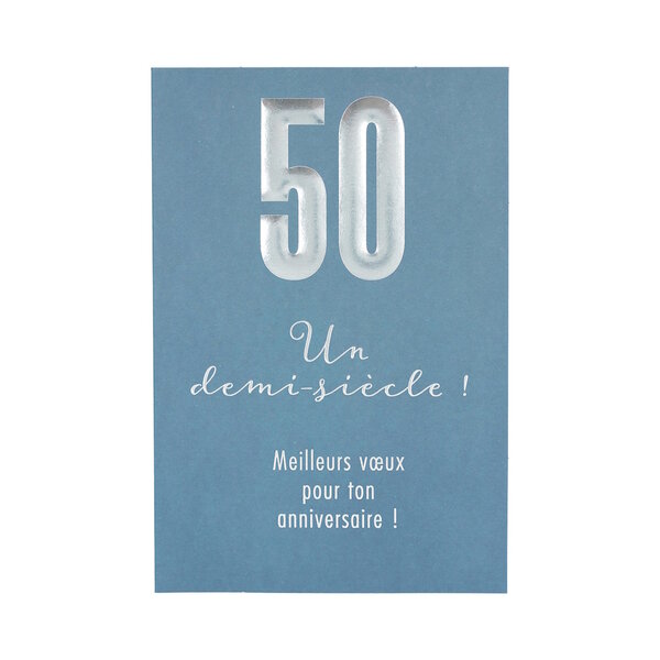 Carte  Anniversaire - 50 ans Un demi-siècle ! Meilleurs voeux