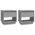 vidaXL Tables de chevet 2 Pièces Gris béton 45x34x44 cm Bois d'ingénierie